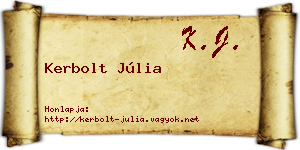 Kerbolt Júlia névjegykártya