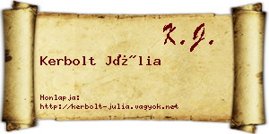 Kerbolt Júlia névjegykártya